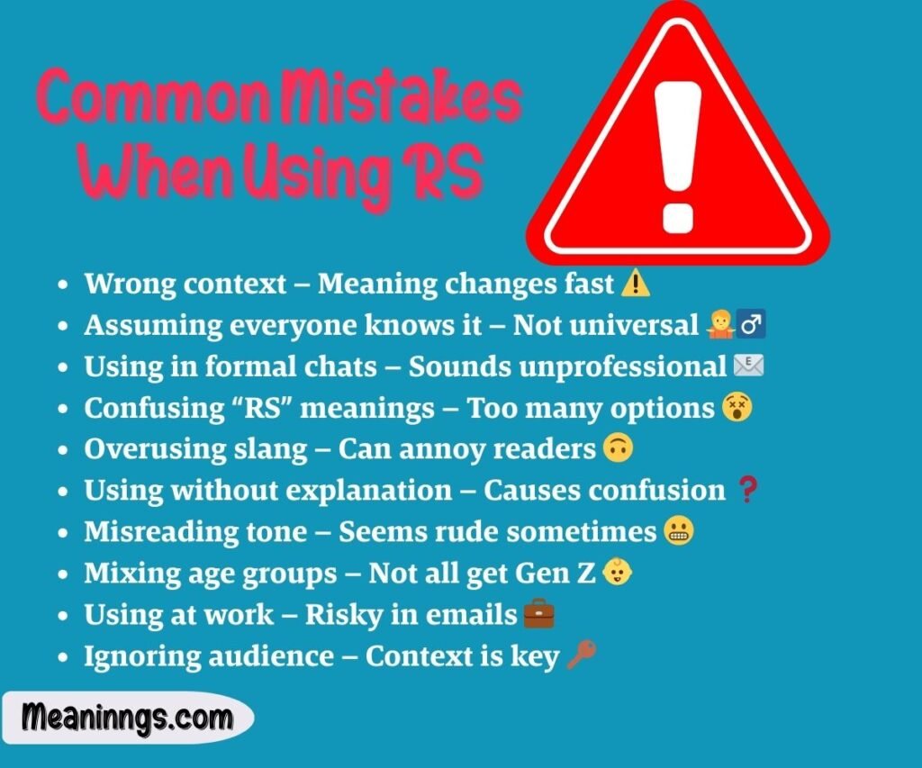 Common Mistakes When Using RS