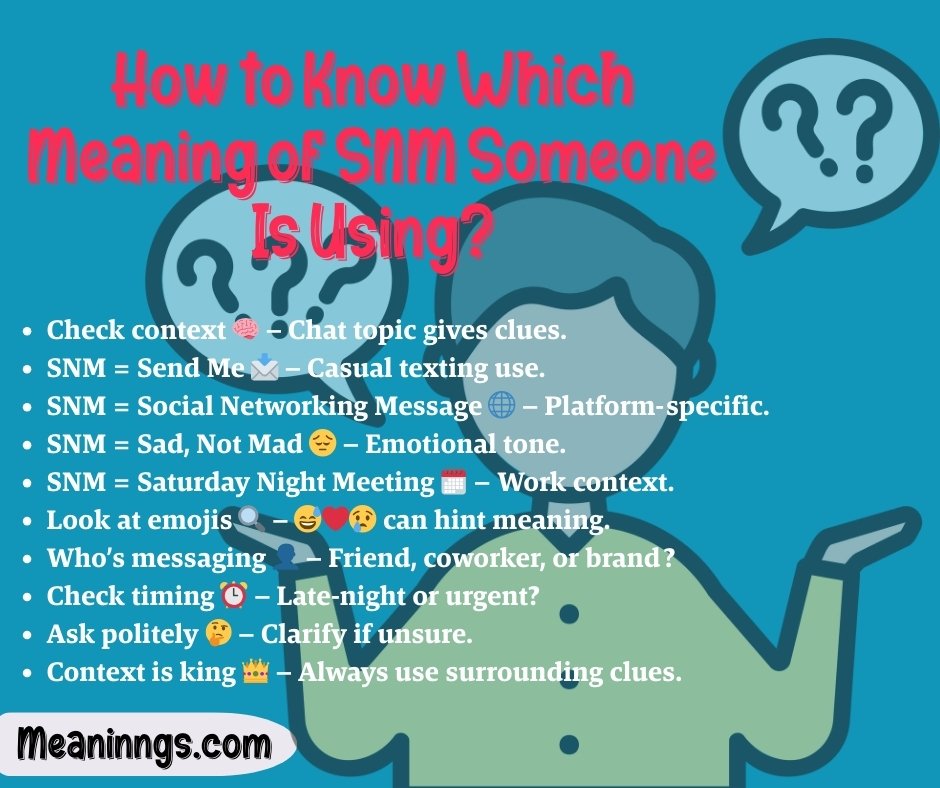 How to Know Which Meaning of SNM Someone Is Using?