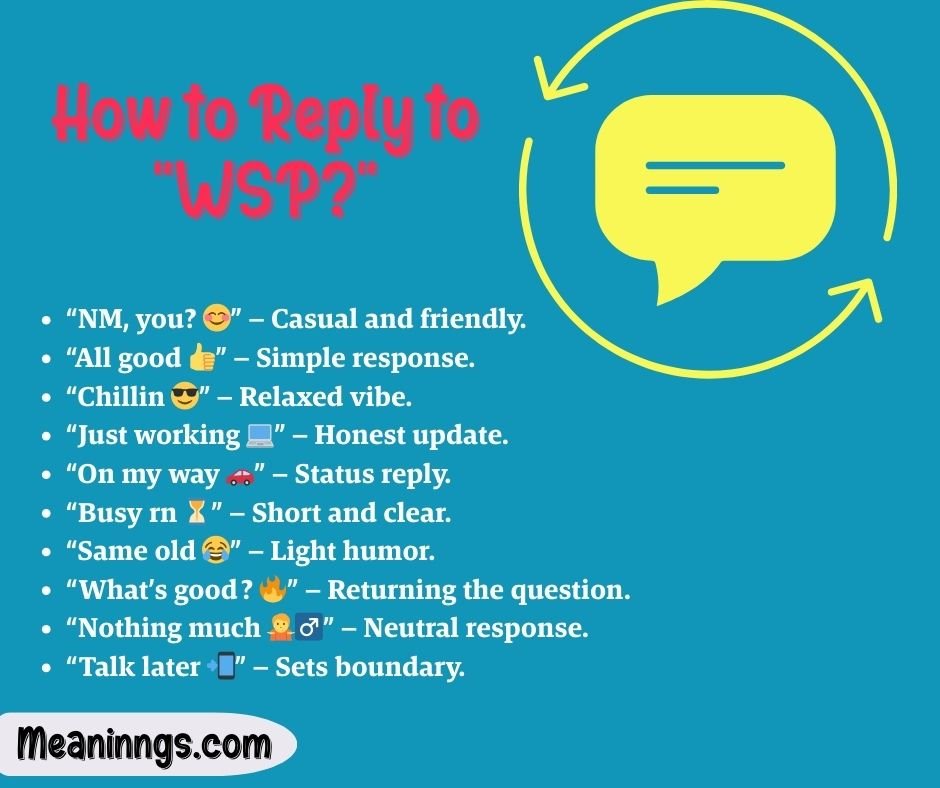 How to Reply to "WSP?"