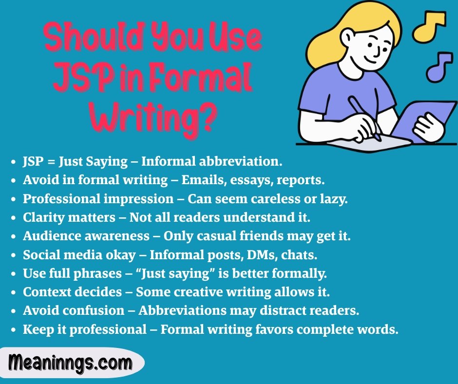 Should You Use JSP in Formal Writing?