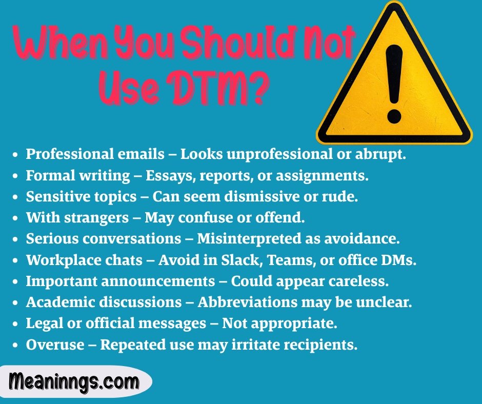 When You Should Not Use DTM?