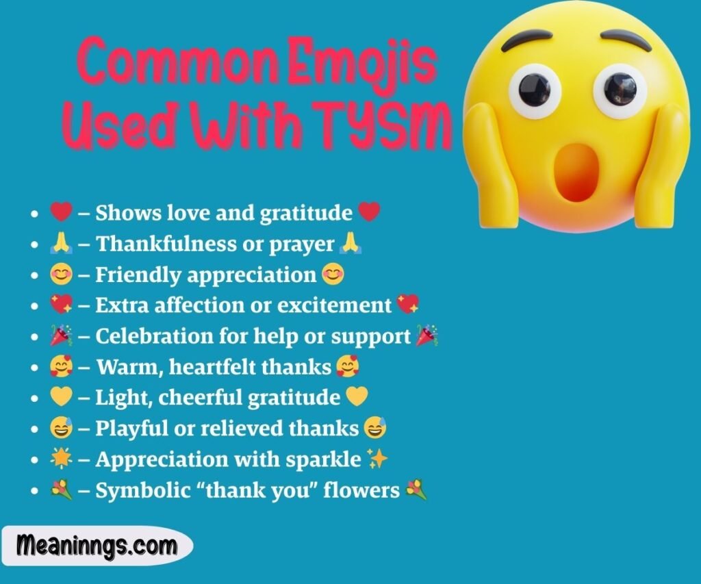 Common Emojis Used With TYSM