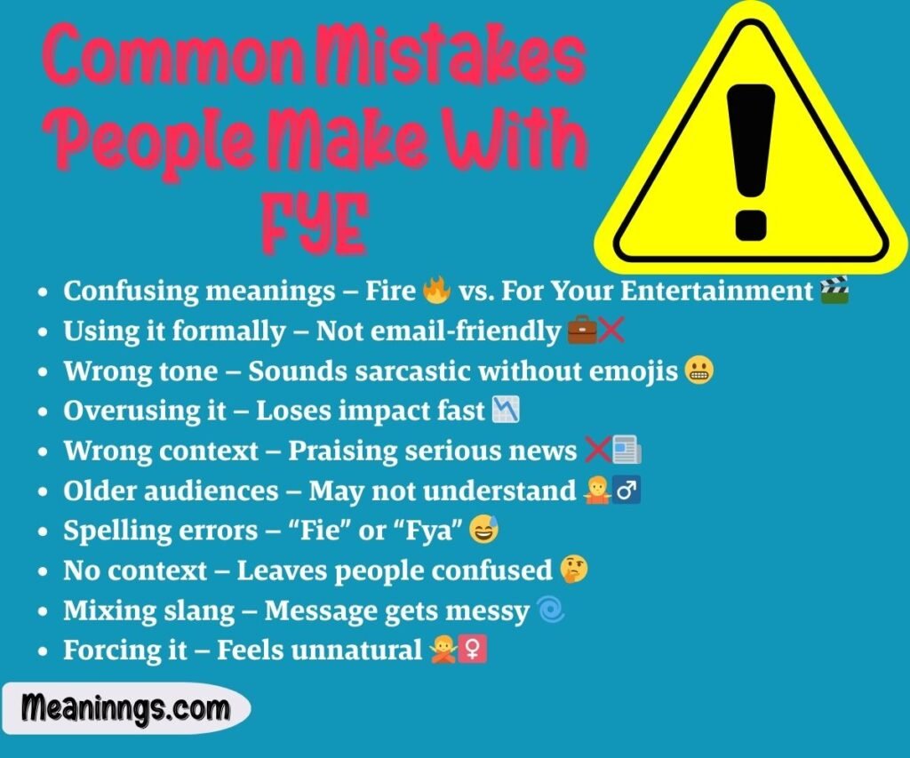 Common Mistakes People Make With FYE