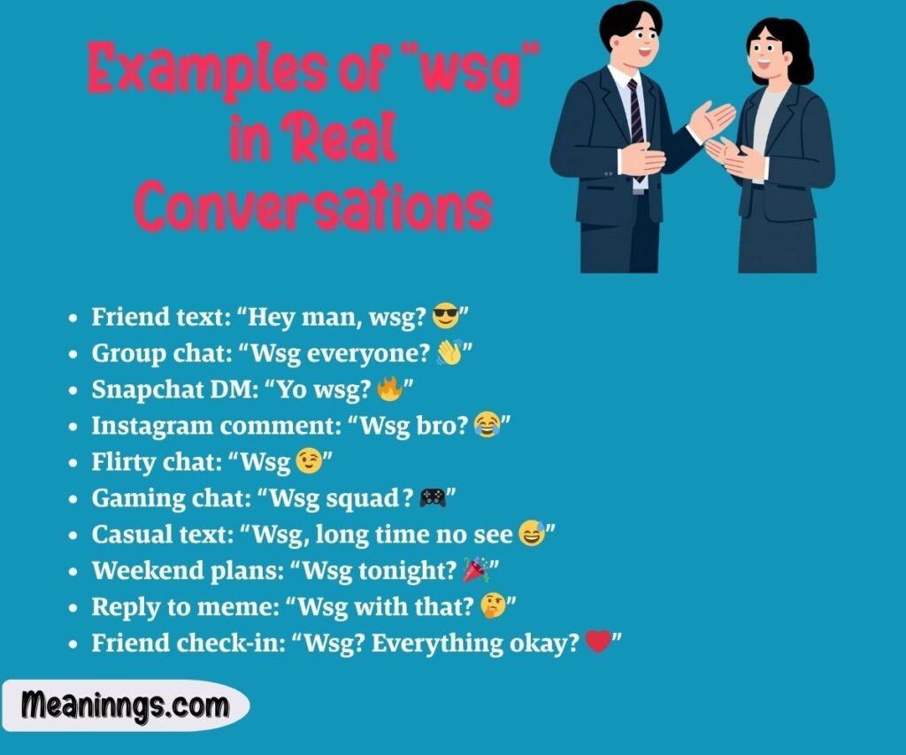 Examples of "wsg" in Real Conversations