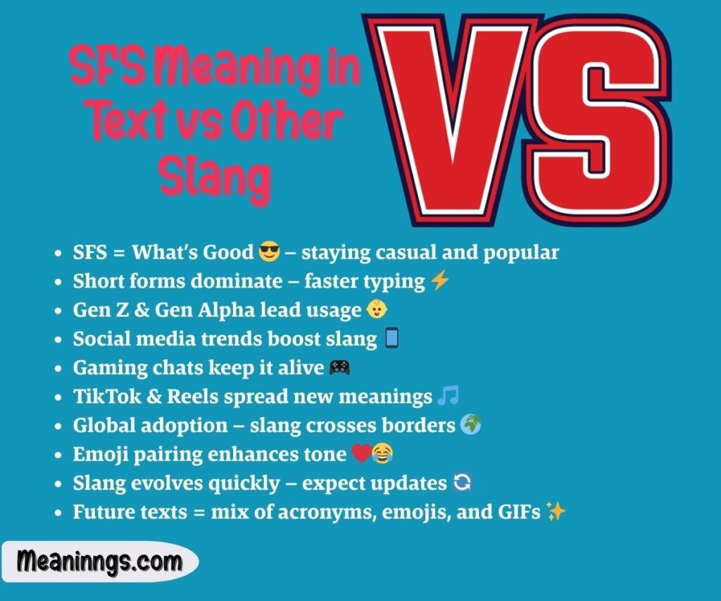SFS Meaning in Text vs Other Slang